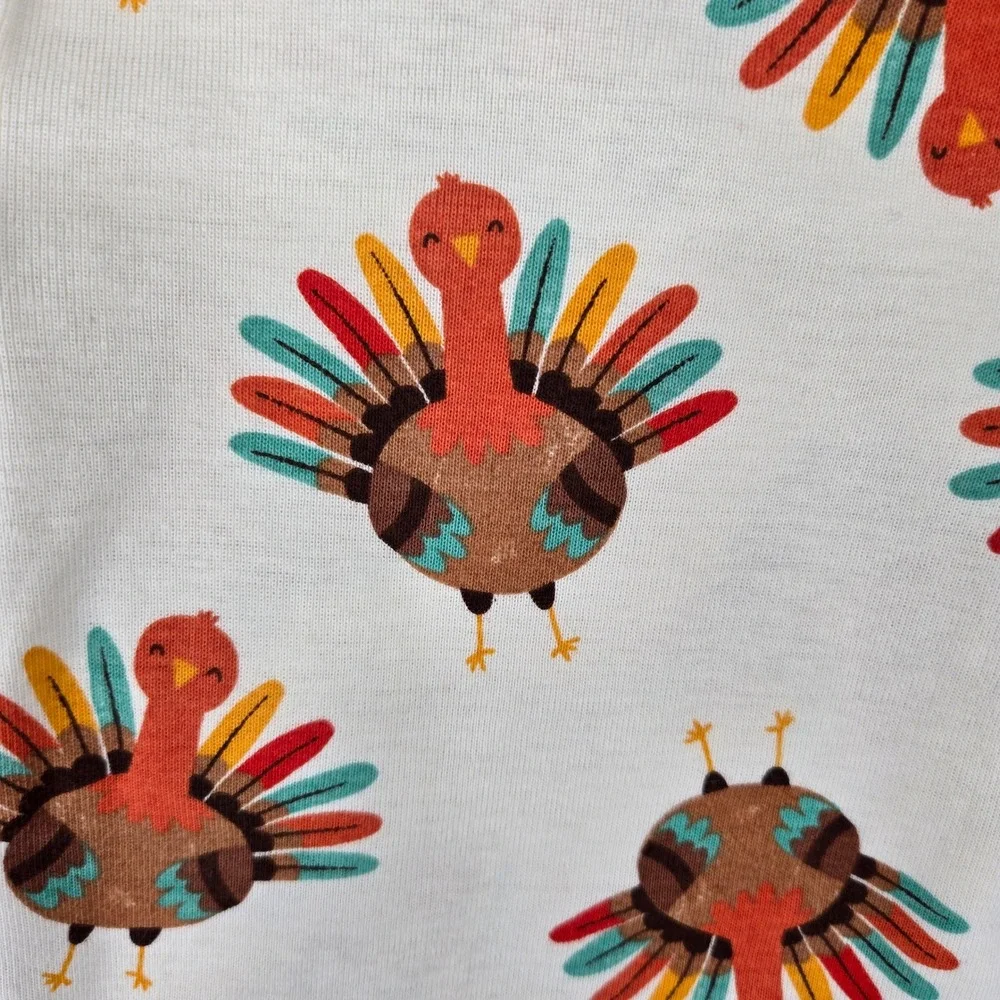 Old Navy‎ NWT 0-3M Turkey Print Long Sleeve Bodysuit Unisex Thanksgiving Fall